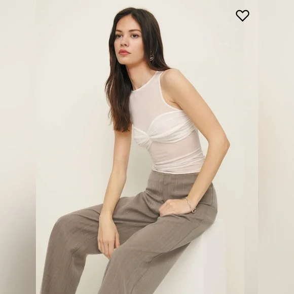 NWT Reformation Rose Knit Top in Ivory Size Medium
